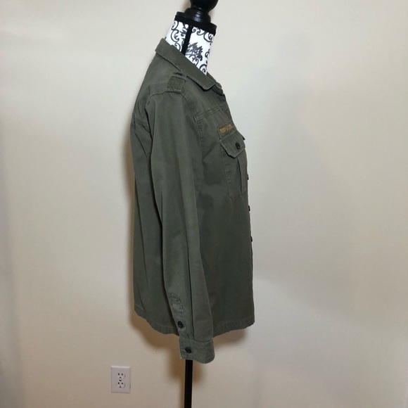 Forever 21 Utility Military Style Button Down Shirt Jacket - Picture 4 of 11